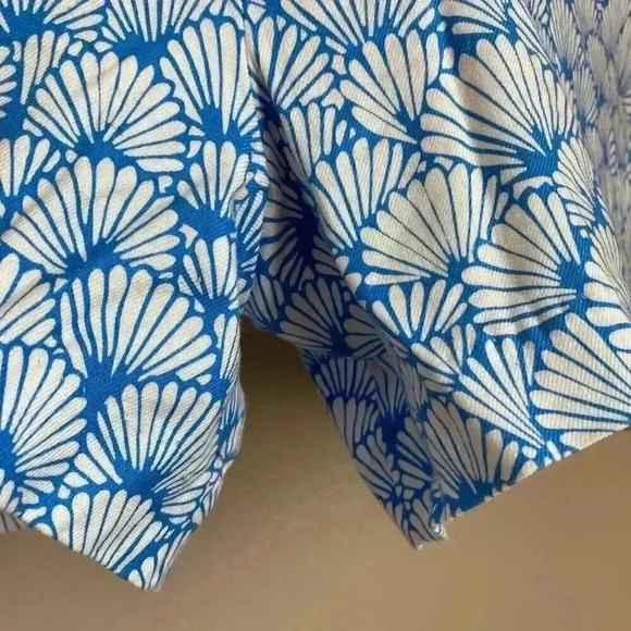 Level 99 Blue Fin & White Print Cyndie Linen Tencel Shorts‎ Size 30 - Picture 7 of 8